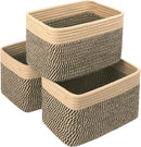 Small Cotton Rope Basket – Storage Bin for Organizing (10.6" x 6.7" x 6.7"), Bathroom Storage Basket for Shelf, Counter & Closet（Camel & Mixed Black） by GreenHaven Gardens