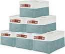 DECOMOMO Small Storage Basket, Closet Storage Bins, Baskets for Organizing Shelves (Teal & White, Small - 6 Pack) by CozyNest Decor