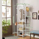 IBUYKE Coat Rack with Shelves, Freestanding Hall Tree with 3 Shelves and 8 Hooks, Industrial Clothes Stand for Entryway, Hallway, Bedroom, White UTMJ088W by CozyNest Decor