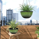 10 Inch Hanging Planter, 2 Pack Hanging Planters for Indoor Outdoor Plants Self Watering Hanging Pots with Drainage Holes for Garden Home (Green) by GreenHaven Gardens