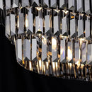 TOCHIC Chandelier for Dining Room 40 inch, Modern Crystal Chandelier for Living Room, Black Kitchen Chandelier Island Lighting, Oval Contemporary Ceiling Light Fixture for Bedroom, Smoke Grey by CozyNest Decor