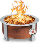 Breeo Smokeless Fire Pit (X Series 30, Corten Steel) | 34.5 inch Smokeless Firepit for Outside | 94 Pounds | Ideal for Families Compatible with Wide Range of Breeo Accessories by GreenHaven Gardens
