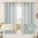 LAMIT Sheer Linen Curtains 63 inches Long for Bedroom, Bronze Grommet Linen Drapes Light Filtering Semi Sheer Curtains for Small Window/Farmhouse, 2 Panels (52 x 63 Inch, Greyish Blue) by CozyNest Decor