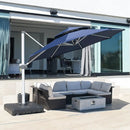 PURPLE LEAF 11 Feet Patio Umbrella Outdoor Round Umbrella Large Cantilever Umbrella Windproof Offset Heavy Duty Sun for Garden Deck Pool Patio, Navy Blue by GreenHaven Gardens