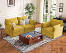135.5" Oversized Modular Sectional Sofa, L Shaped Convertible Couch with Movable Ottoman, 5 Seat Corner Couches for Living Room Deep Seat Yellow Chenille by CozyNest Decor