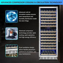 Dual Zone Wine Fridge Freestanding 175 Bottle, 24 Inch Large Capacity Built-in Wine Cooler Refrigerator with Upgraded Compressor Cooling and Intelligent Temperature Memory by CozyNest Decor