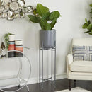 Deco 79 CosmoLiving by Cosmopolitan Metal Round Planter with Removable Stand, 13" x 13" x 42", Gray by GreenHaven Gardens