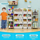 Toy Storage Organizer, with 4-Tier Toy Shelf and 12 Bins, Kids Bookshelf and Toy Storage with 6 Shelves for Kids Room Bedroom Playroom Nursery Room by CozyNest Decor