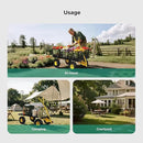 SUNNYFEEL 900 Lbs Capacity Heavy Duty Mesh Steel Garden Cart, Folding Utility Wagon with Removable Sides,10 Inch Flat Free Tires, Black & Yellow by GreenHaven Gardens