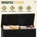 JUMMICO 250 Gallon Outdoor Resin Deck Box with Divider, Waterproof Storage Box with Lockable Lid&Side Handles for Garden Tools, Pools Supplies (Black) by CozyNest Decor