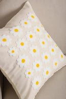 katre home madame & textile Throw Pillow Cover – Handcrafted Daisy Design on Natural Cotton – 18x18 inch – Decorative Punch Needle Cushion Cover – Boho Floral Accent Pillowcase by CozyNest Decor