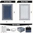 Pauwer Waterproof Outdoor Rug 8x10, Reversible Plastic Straw Patio Camping Rug, Indoor Outdoor RV Mat Carpet for Deck, Camper, Porch, Balcony, Backyard, Picnic, Bordered Navy by GreenHaven Gardens