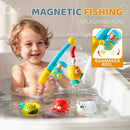 Bath Toys for Kids, Magnetic Fishing Toys with Storage Bag and Light up Star, Wind Up Creatures Baby Bathtub Birthday Gifts for Toddlers 2-4 Boys Girls, 11 Pcs Set by TinyTreasures Baby Boutique
