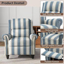 UIXE Pushback Recliner Chair Push Back Accent Chair, Fabric Overstuffed Armchair for Living Room, Rivet Trim Club Chair Home Theater Single Sofa Bedroom Reading Seat - Stripe Navy by CozyNest Decor
