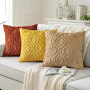 decorUhome Fall Throw Pillow Covers 20x20 Inch Set of 2, Soft Plush Decorative Faux Fur Rust Solid Couch Pillow Covers, Accent Farmhouse Neutral Square Euro Pillow Cases for Sofa Bed Living Room by CozyNest Decor