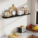 48 Inch Floating Shelves, 8 Inch Deep Floating Shelves for Wall, Hanging Shelf with Invisible Brackets, Deep Shelves for Bathroom, Bedroom, Living Room, Black, Set of 1 by CozyNest Decor