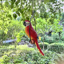 Lifelike Parrot Garden Statues Hanging Decor Ornaments Figurines Sculpture for Patio Lawn Yard, Blue Tail (Red Tail) by GreenHaven Gardens