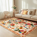 Floral 5x7 Area Rug Machine Washable Soft Print Boho Carpet Non Slip Doormat Low Pile Flower Area Rugs for Living Room Bedroom Nursery Kitchen Dining Room Indoor-Light Orange by TinyTreasures Baby Boutique