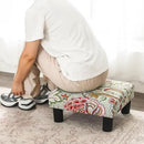 Joveco Small Foot Rest Stool Ottoman, 15" Fabric Square Footstool Upholstered Footrest for Chair, Under Desk, Office, Living Room, Boho Floral by CozyNest Decor