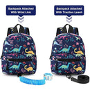Accmor Toddler Backpack Leash with Anti Lost Wrist Link, Cute Mini Child Walking Harnesses Keep Kids Close Back Pack Rope Tether Rein for Baby Boys (Navy Blue/Dinosaur) by TinyTreasures Baby Boutique