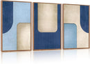 KAIRNE Blue Modern Abstract Canvas Wall Art,Neutral Prints Set of 3(16”X24”),Simple Design Wall Decor,Boho Minimalist Paintings,Blue and White Geometry Pictures for Living Room Bedroom Office Decor by CozyNest Decor
