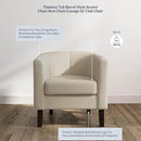 BELLEZE Accent Barrel Chair, Faux Leather Round Club Tub Sofa Corner Chair with Flared Legs and Cozy Soft Padding for Living Room Bedroom Waiting Room - Beige by CozyNest Decor