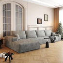 136" Sectional Couches for Living Room Modern Modular Sofa with L-Shape Couchs Upholstered Boneless Couch Deep Seat Sectional Couch with Chaise (Grey, Left Facing Chaise+3Seaters) by CozyNest Decor