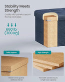 SONGMICS MAZIE Collection - 43 Inches Folding Storage Ottoman Bench, Ottoman Foot Rest, End of Bed Bench, Storage Chest, Load 660 lb, for Living Room, Bedroom, Entryway, Midnight Blue ULSF77IN by CozyNest Decor