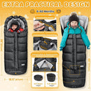 Orzbow Universal Stroller Bunting Bag with Extra Footmuff for Toddler, Kids, Warm Waterproof Stroller Blanket, Winter Cover, Baby Bunting Bag - Protect Babies from Cold Winds, Black by TinyTreasures Baby Boutique
