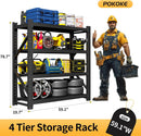 Garage Shelving Unit, 4 Tier Heavy Duty Racks, Easy Assembly, Metal Racks with Adjustable Shelves, 3000 LBS Load Capacity,for Warehouse,Basement (Black, 19.7" D x 59.1" W x 78.7" H) by GreenHaven Gardens