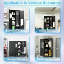 71'' Metal Storage Cabinet with Doors, Multifunctional Bathroom/Garage Lockable Steel Cabinet, Broom Closet Storage with Hanging Rod (Style-1) by CozyNest Decor