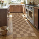 Lahome Checkered Easy Jute Kitchen Runner, 2x8 Washable Indoor Outdoor Runner Rug, Checkerboard Non Slip Non Shedding Neutral Carpet for Hallway Entryway Foyer by CozyNest Decor