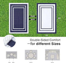 OLANLY Outdoor Rug 5x8 ft Waterproof, Reversible Outdoor Plastic Straw Rug, RV Mat, Indoor Outdoor Carpet Clearance for Patio, Camping, Balcony, Deck, Backyard, Navy & White by GreenHaven Gardens