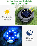 Biling Solar Pathway Lights Outdoor Uplight Sidelight, 12 Packs Blue Bright Solar Ground Lights Walkway Lights Waterproof Solar Deck Lights for Yard Walkway Garden Halloween Decorations by GreenHaven Gardens