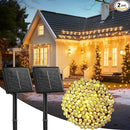 2-Pack 480LED 170FT Total Solar Outdoor Lights IP65 Waterproof Solar Powered Lights with 8 Lighting Modes for Party Garden Yard Home Holiday Tree Decoration Lighting, Warm White by GreenHaven Gardens