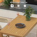 PURPLE LEAF 39.1'' Rectangle Outdoor Patio Counter Height Dining Table, Durable Aluminum Bar Height Pub Table for Counter Bar Stool, Water-Proof Tall Dining Table with Sturdy Legs, Teak by CozyNest Decor