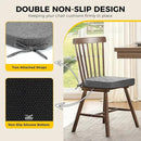 downluxe Indoor Chair Cushions for Dining Chairs, Soft and Comfortable Textured Foam Kitchen Chair Pads with Ties and Non-Slip Backing, 16" x 16" x 2", Dark Grey, 4 Pack by CozyNest Decor