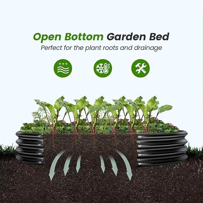 Land Guard 3×3×1ft Galvanized Raised Garden Bed Kit, Round Galvanized Planter Raised Garden Boxes Outdoor, Large Metal Raised Garden Beds for Vegetables, Grey, photo 6 of 6