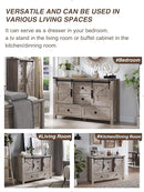 T4TREAM 48'' Farmhouse Dresser for Bedroom w/4 Drawers & Sliding Barn Doors, Tall Chest of Drawers, Rustic Dresser TV Stand w/Shelf, Organizer for Bedroom, Living Room, Foyer,Light Rustic Oak by TinyTreasures Baby Boutique