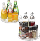 URALFA 9 Inch Lazy Susan Spice Rack Organizer, 360 Degree Rotating Round Lazy Susan Turntable for Cabinet, 2-Pack, Clear by CozyNest Decor