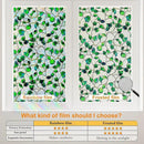 Window Privacy Film Stained Glass Decorative Static Clings Frosted Window Tint for Home Room Decor Bathroom Door Car Stickers with Glittering Effect, Removable(Blue & Green pothos Botanical) by CozyNest Decor