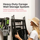 Garage Tool Organizer Wall Mount - 80 inches - Sturdy Storage Rack with Adjustable Hooks, Anti-Rust - Easy Installation, 500lbs Capacity - Garden Tool Organizer (05 Racks & 10 Hooks) by GreenHaven Gardens