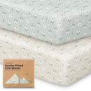 KeaBabies 2-Pack Organic Crib Sheets for Boys, Girls - 52x28 Fitted Crib Mattress Sheet Neutral, Breathable Jersey Cotton Cover for Baby Bed, Toddler Mattress, Soft & Cute Prints (Daisies) by TinyTreasures Baby Boutique