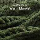 Chunky Knit Throw Blanket, 50''*60'' Knitted Throw Chenille Yarn for Bed Couch, Handmade Green Crochet Big Thick Blanket, Machine Washable Cute Comfy Blanket for Home Decor by CozyNest Decor