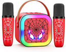 LED Karaoke Machine Toy: Mini Microphone for Kids 4 5 6 7 8 9 10 Year Old Boys Girls Toys Birthday Gifts Portable Bluetooth Speaker with 2 Wireless Mics for Adults Boy Girl Ages 3-12 by TinyTreasures Baby Boutique
