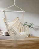 ADVOKAIR Hammock Chair Swing (500 lbs Max-2 Cushions) - Hanging Hammock Chair Rope Swing Indoor for Bedroom, Outdoor, Patio, Bedroom, Porch, Deck - Sturdy Steel Bar with Anti-Slip Safety Rings by GreenHaven Gardens
