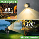 Solar Spotlights Outdoor 2Pack Warm White Auto Dusk to Dawn Landscape Lights, IP65 Waterproof Solar Lights for Garden Yard Path 2-in-1 Ground or Wall Mount by GreenHaven Gardens