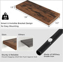 Floating Shelves - 2 Large Wall Mounted Shelves with Invisible Brackets, Long Wood Floating Wall Shelf for Living Room, Bedroom, Kitchen, (Brown, 24" W x 9" D x 1.5" H) by TinyTreasures Baby Boutique