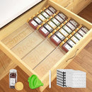 24 Spice Jars with Spice Drawer Organizer, 355 Spice Labels, 4 Pack Expandable From 11'' to 21'' Acrylic Spice Rack for Drawer, Seasoning Containers Storage Organization for Kitchen Cabinet Countertop by CozyNest Decor