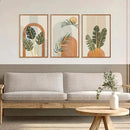 KAIRNE Boho Canvas Wall Art,Tropical Palm Leaf Wall Decor,Mid-Century Geometric Illustrations Set of 3(16”X24”),Abstract Line Pictures,Modern Botanical Prints for Living Room Bedroom Dining Room Decor by CozyNest Decor